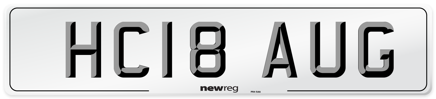 HC18 AUG Number Plate from New Reg